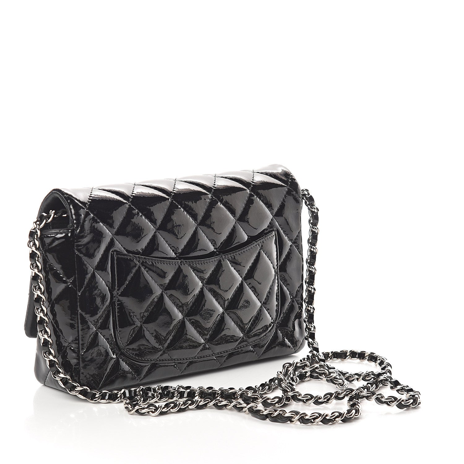 Chanel Patent Quilted Brilliant Wallet On Chain WOC Black 2 of 10