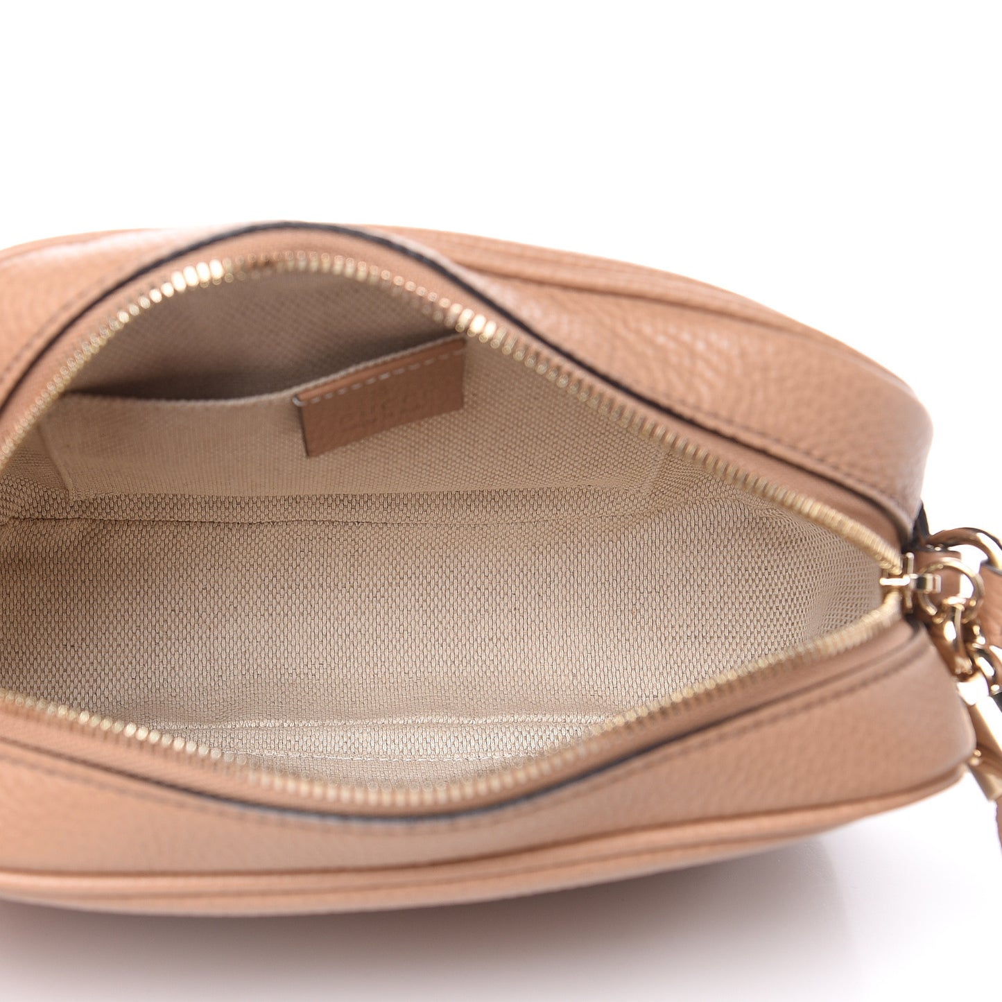 Pebbled Calfskin Small Soho Disco Bag Rose Beige