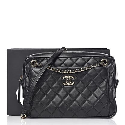Chanel Lambskin Quilted Camera Case Black 10 of 10