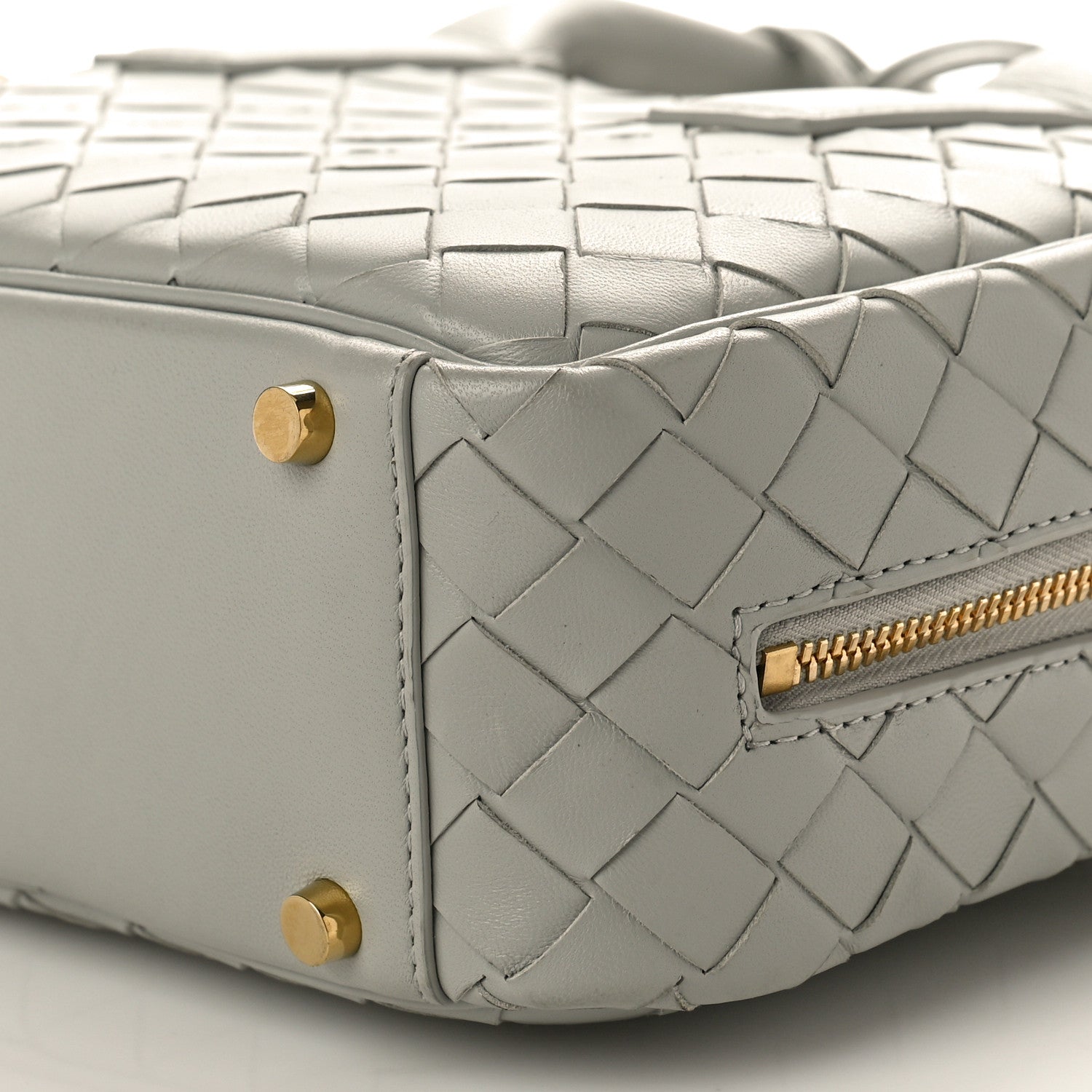 Bottega Veneta Lambskin Intrecciato Small Getaway Agate Grey