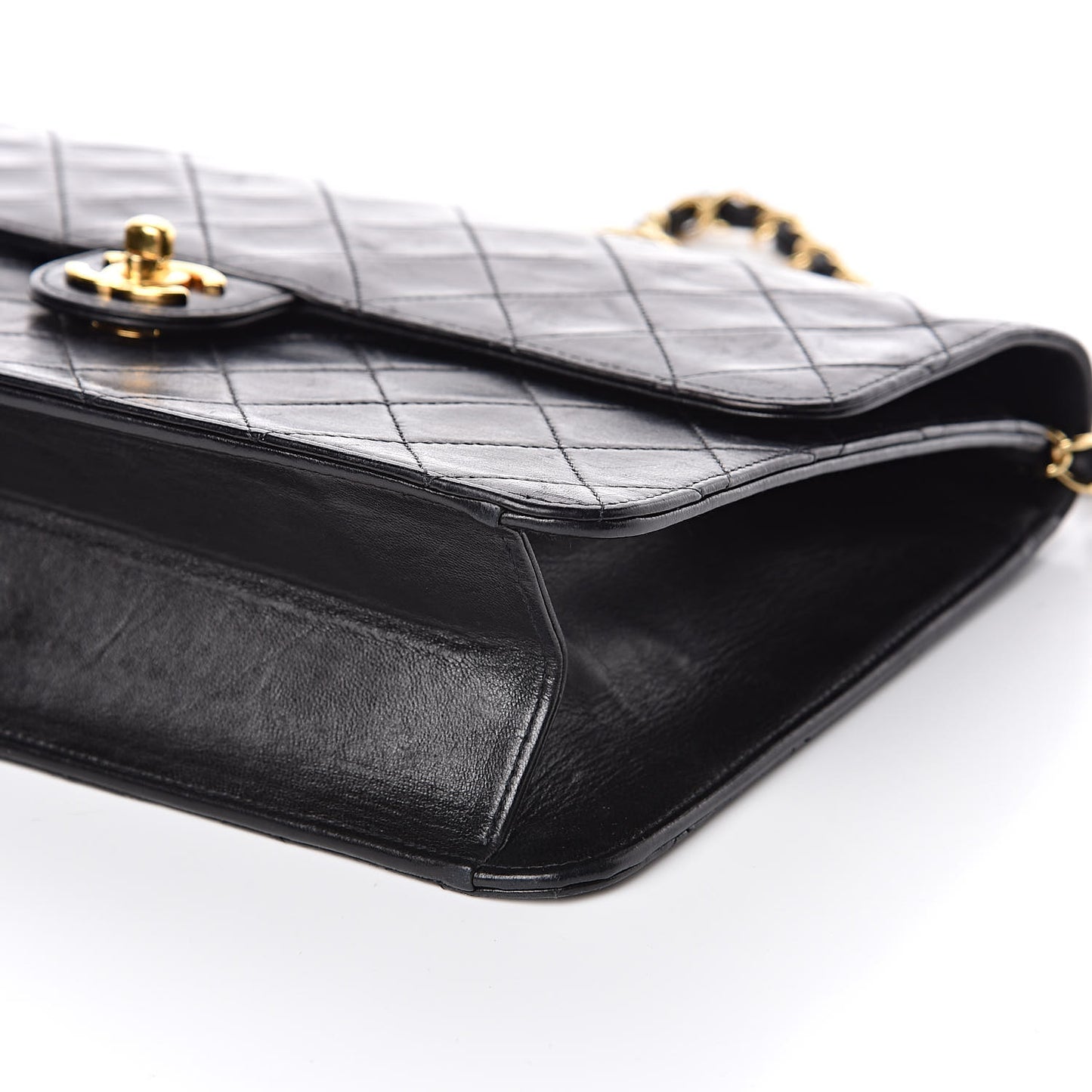 Lambskin Quilted Medium Single Flap Black