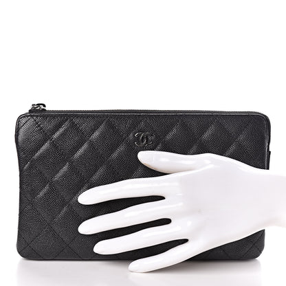 Chanel Caviar Quilted Small Zipped Pouch Black 2 of 8