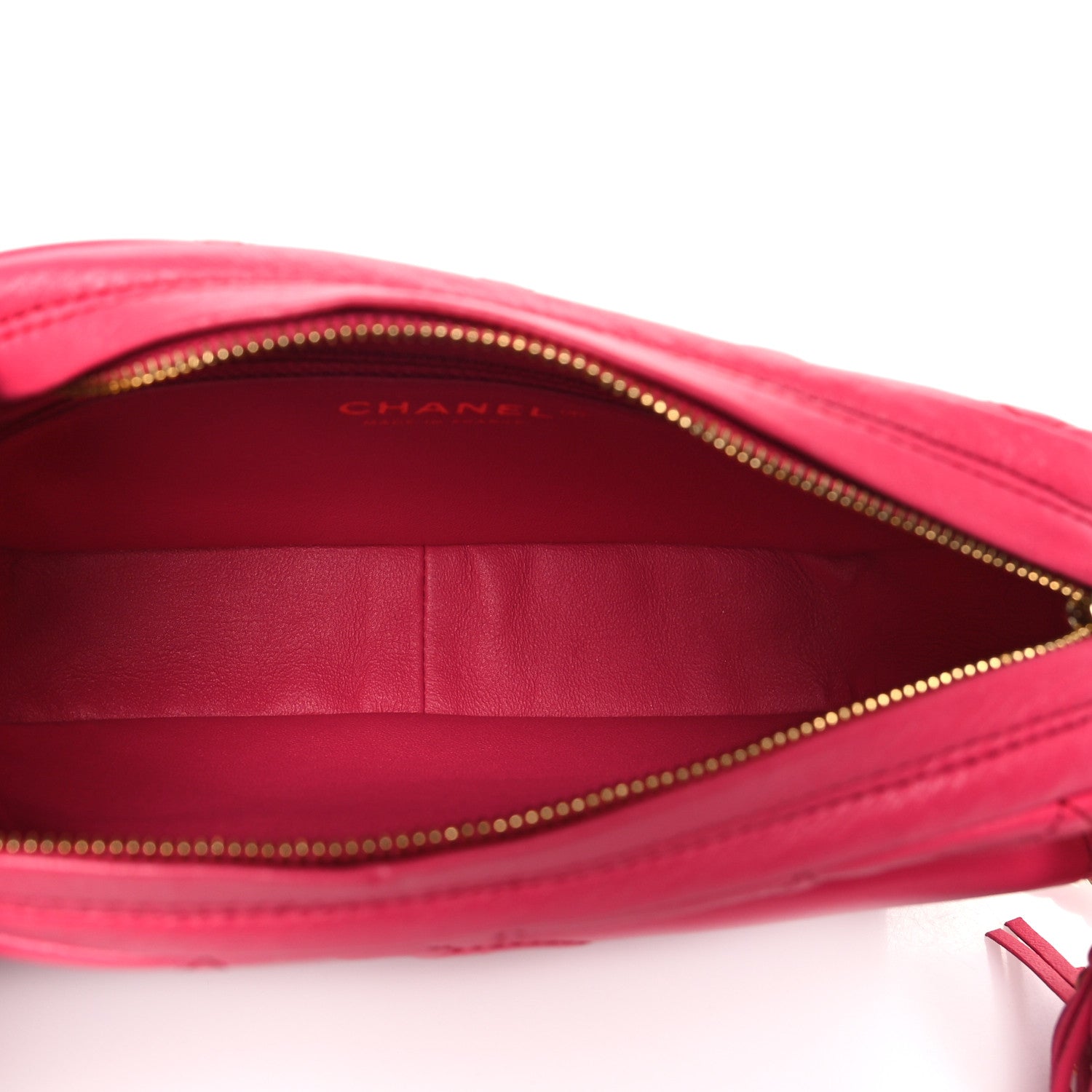 Chanel Lambskin Quilted Chain & Tassel Small Camera Case Fuchsia 5 of 10