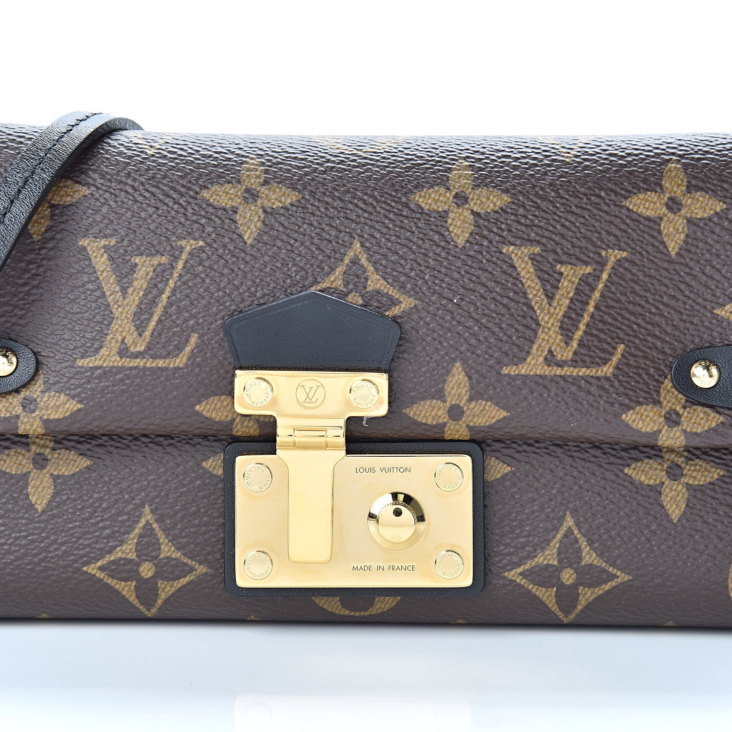 Louis Vuitton Monogram Triangle Chain Wallet Black 7 of 11