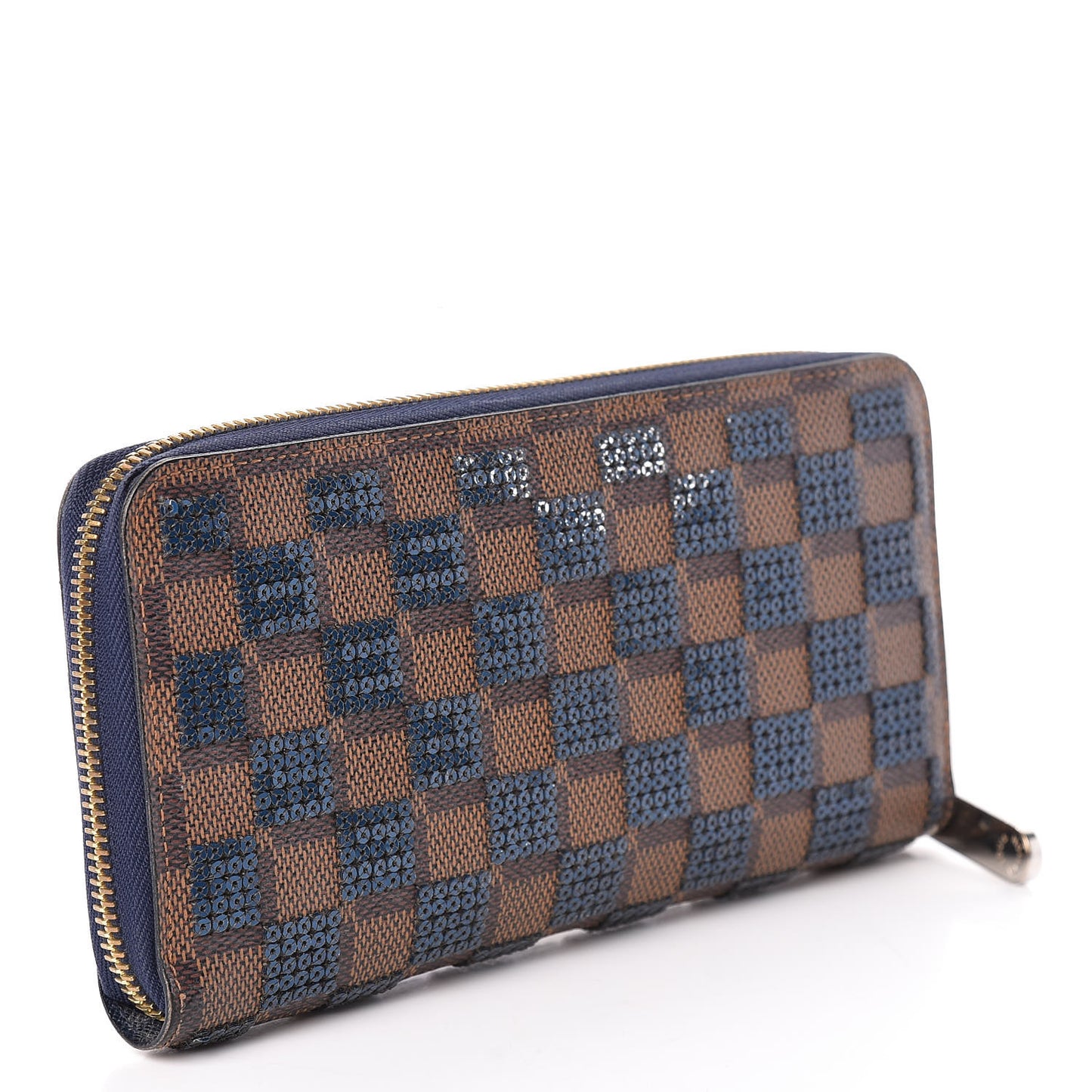 Damier Paillettes Zippy Wallet Blue