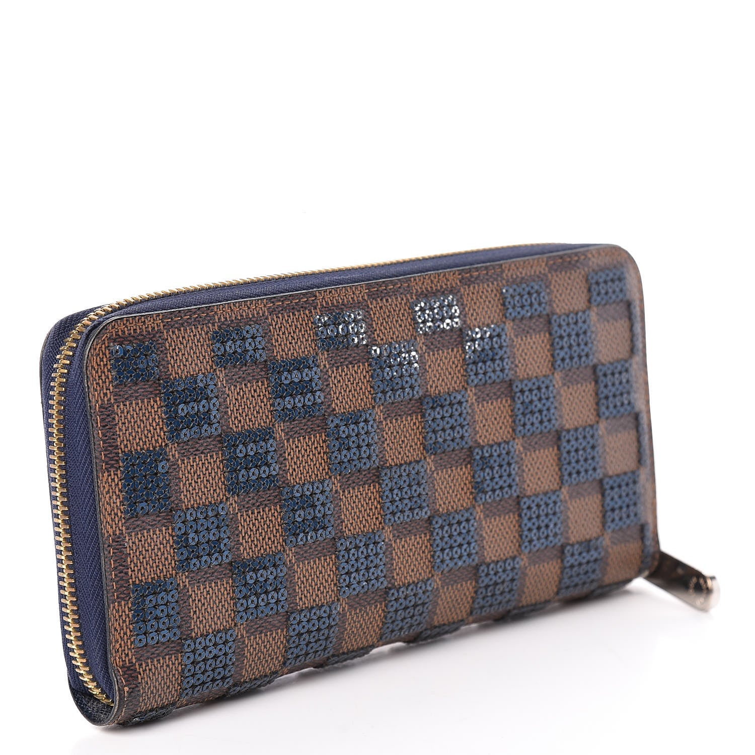 Louis Vuitton Damier Paillettes Zippy Wallet Blue 3 of 13
