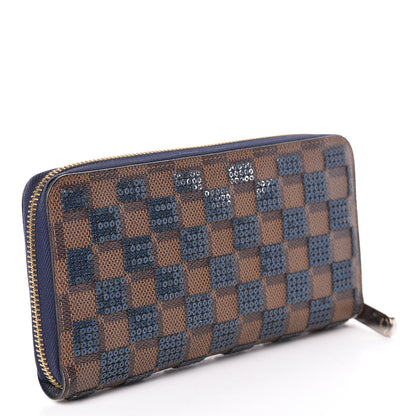 Louis Vuitton Damier Paillettes Zippy Wallet Blue 3 of 13