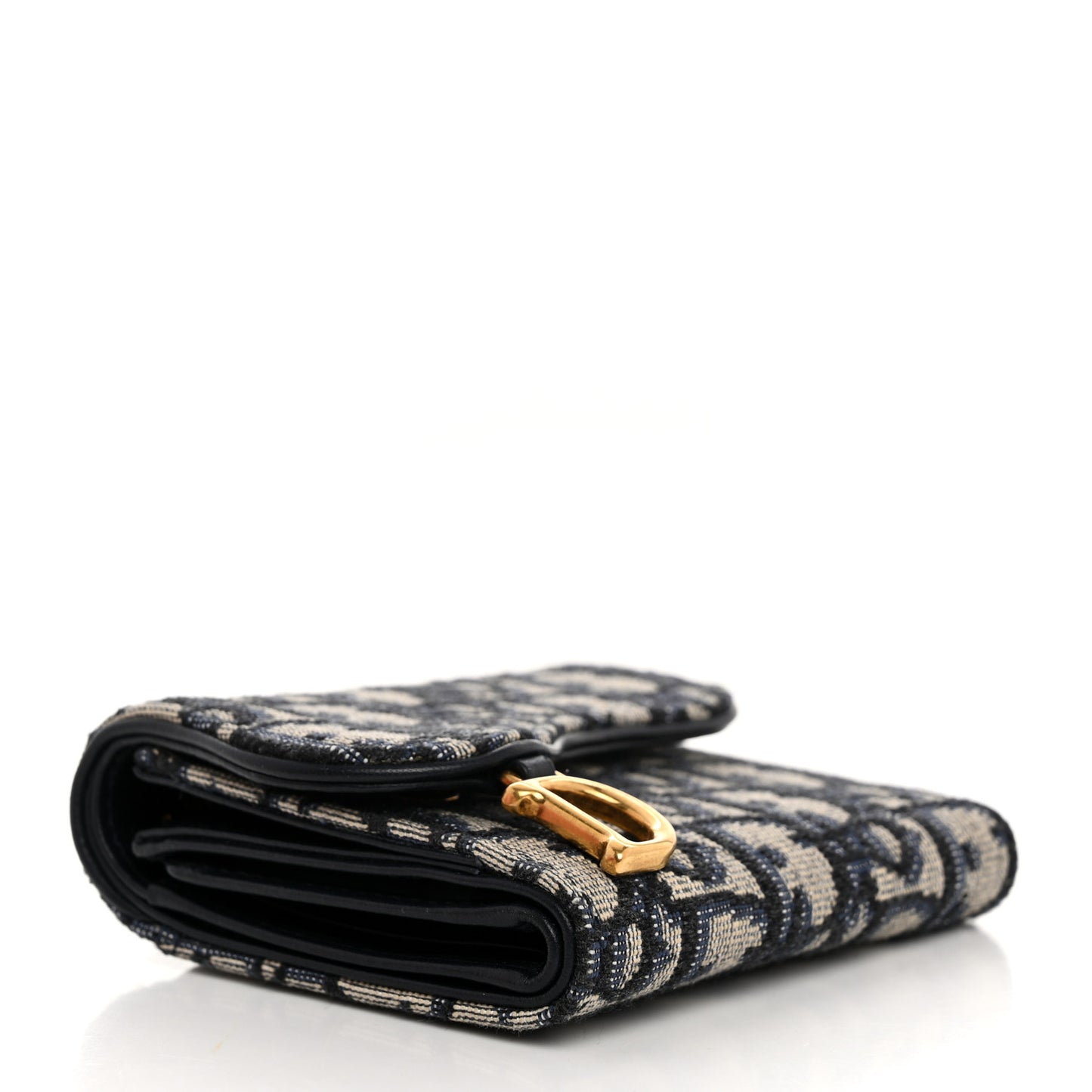 Oblique Saddle Lotus Wallet Blue