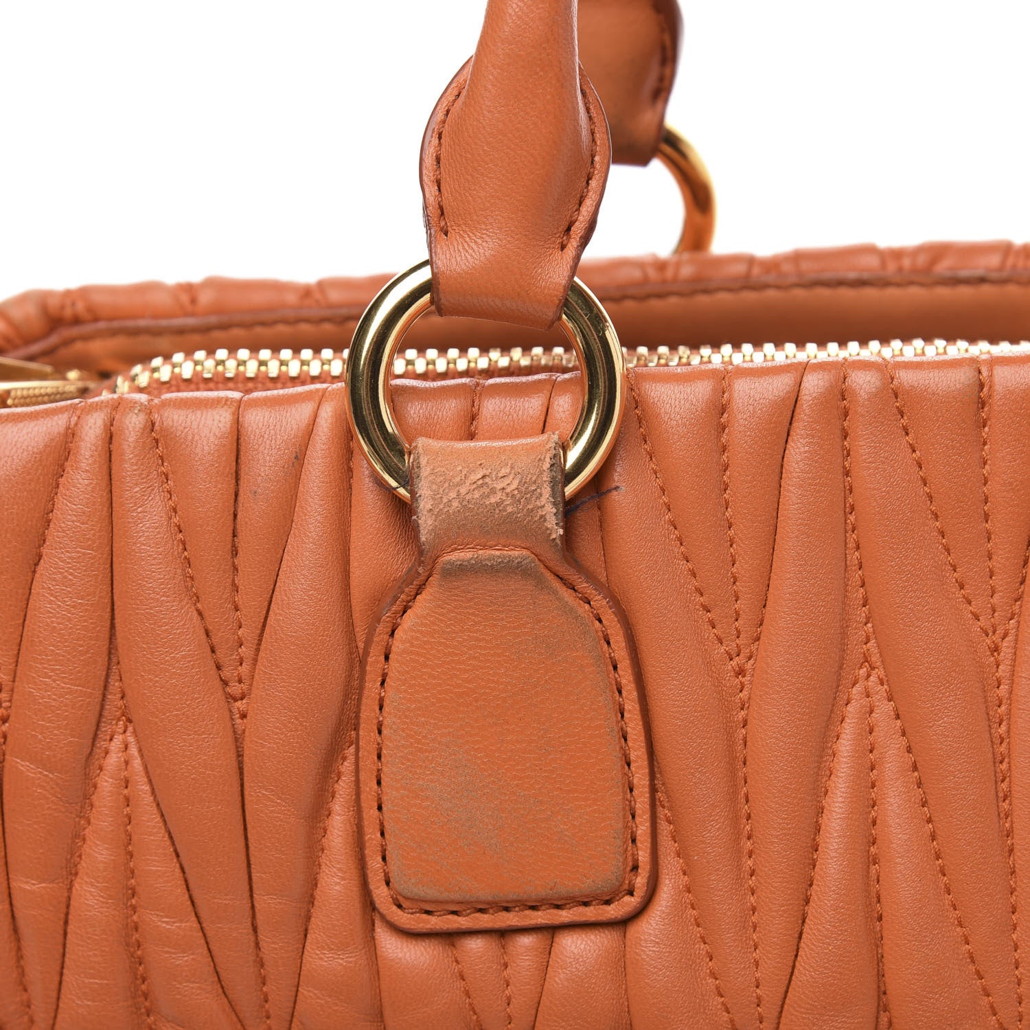Miu Miu Nappa Matelasse Tote Papaya 15 of 17