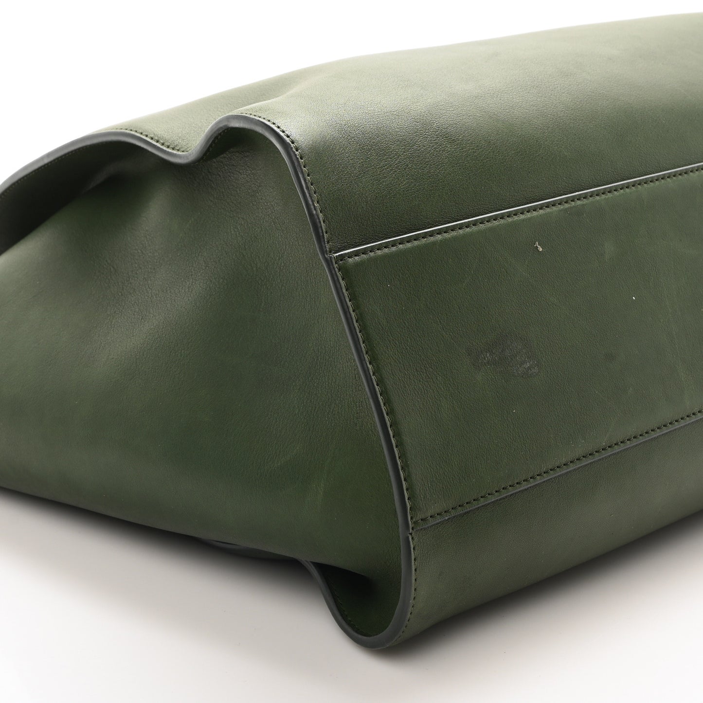 Polished Saddle Calfskin Marlo Tote Bag Moss