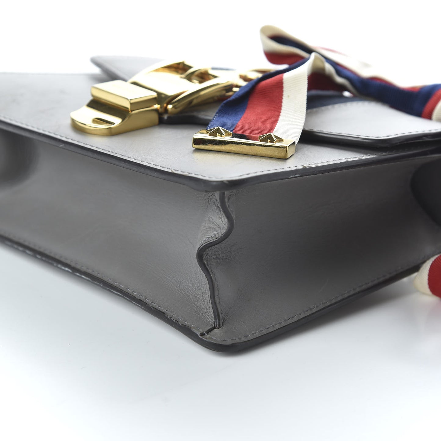 Calfskin Mini Sylvie Chain Shoulder Bag Deep Grey