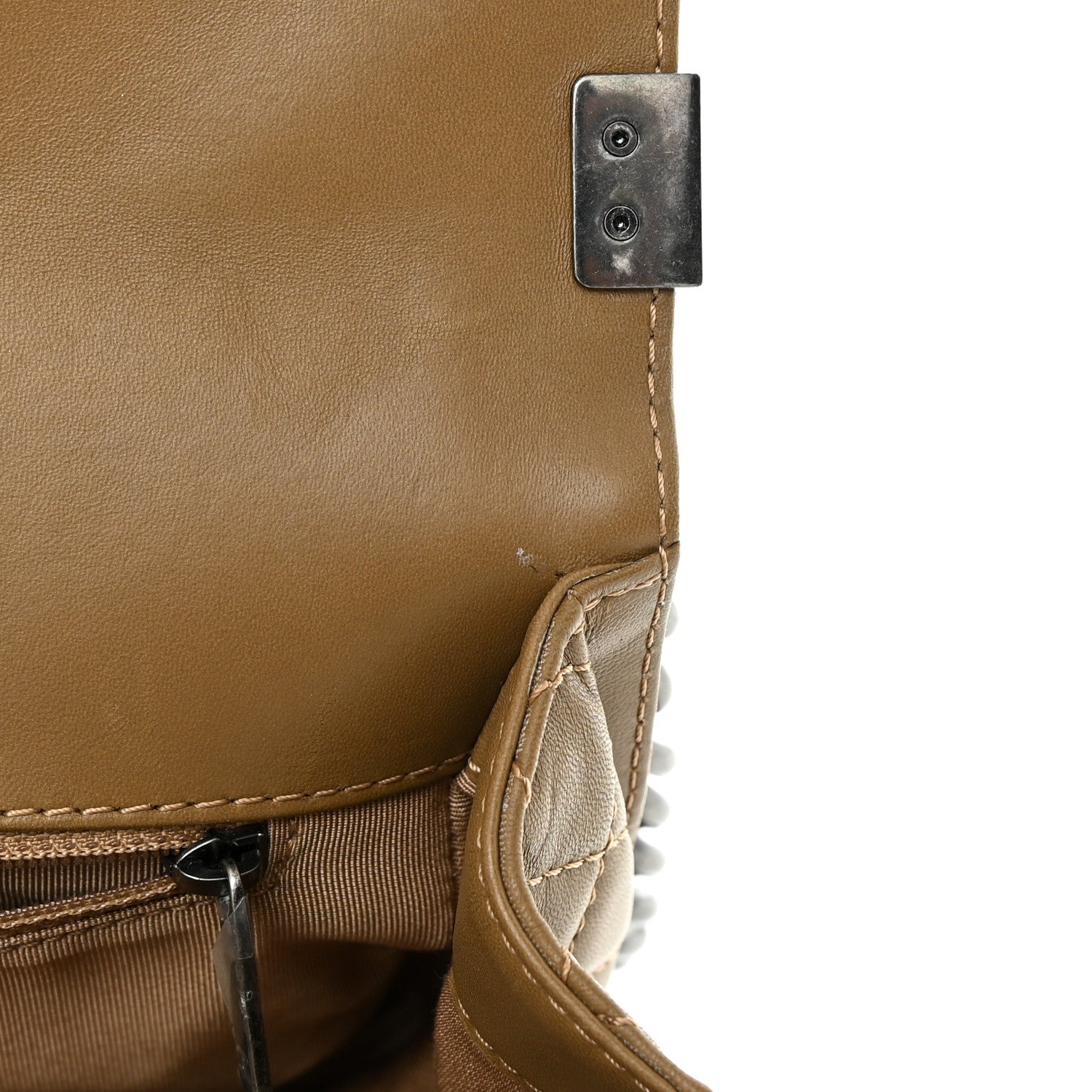 Chanel Calfskin Tweed Enchained Medium Boy Flap Brown 13 of 17