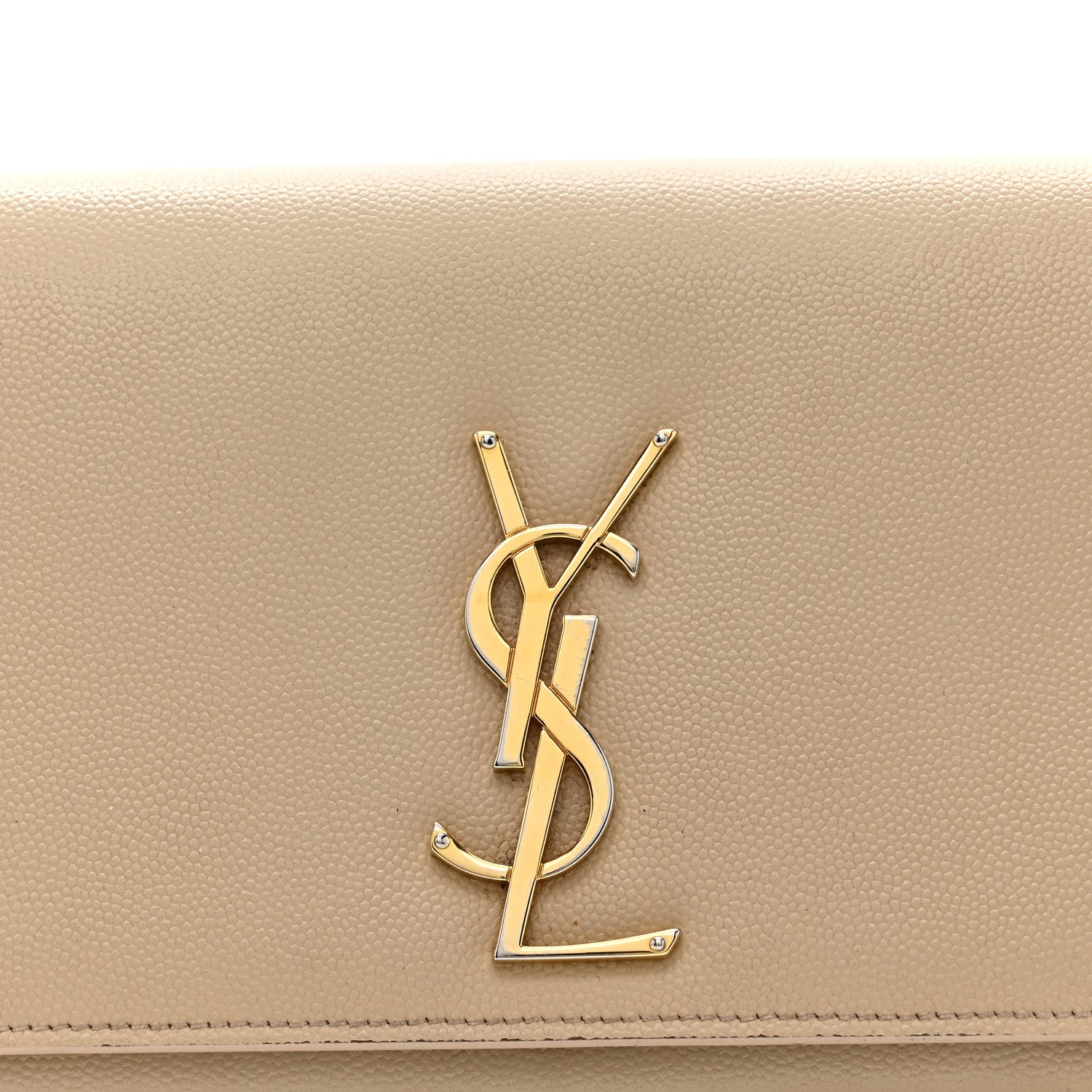 Saint Laurent Grain De Poudre Classic Monogram Cassandre Clutch Nude 7 of 13