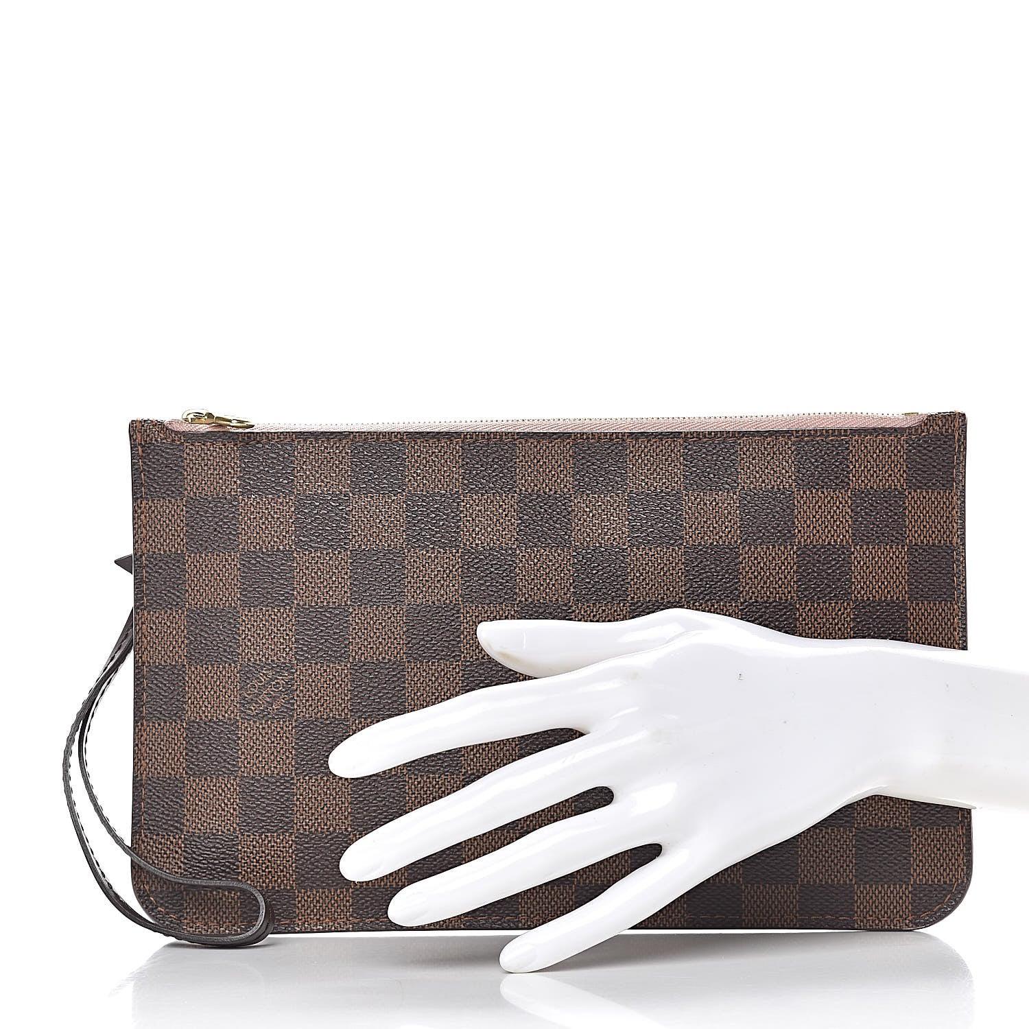 Louis Vuitton Damier Ebene Neverfull MM GM Pochette Rose Ballerine 2 of 10
