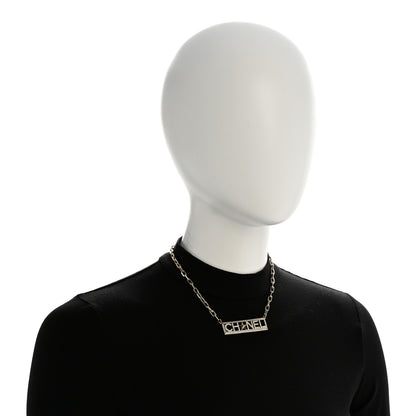 Chanel Crystal Chain Short Logo Necklace Gold 2 of 5