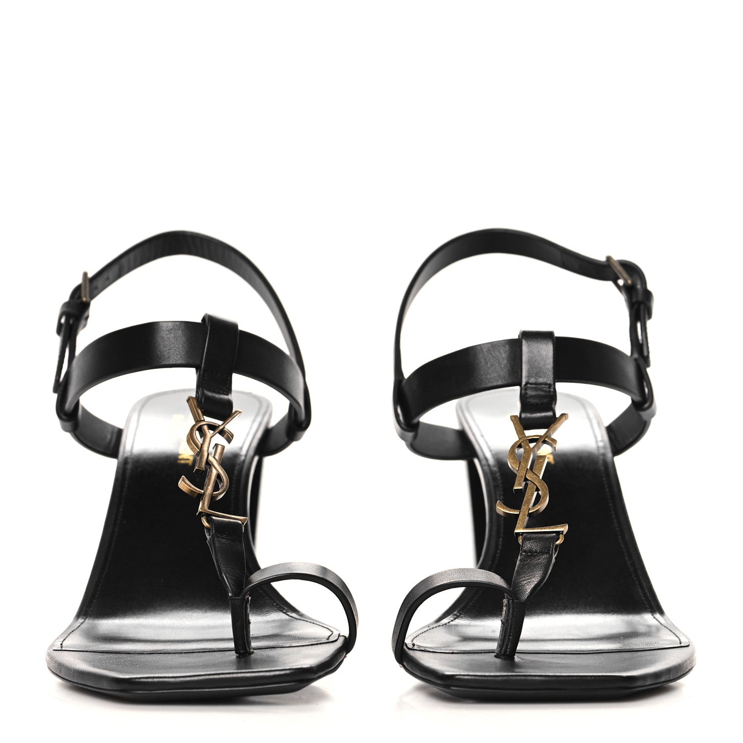 Saint Laurent Calfskin Cassandra 75 Sandals 41 Black 3 of 10