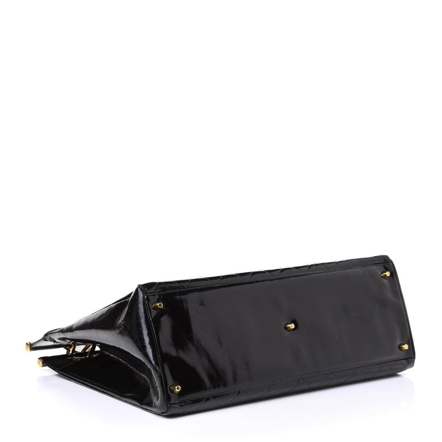 Chanel Patent Quilted Shopping Tote Black 3 of 6