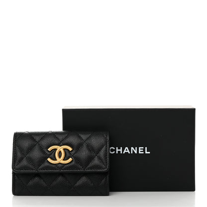 Chanel Caviar Quilted Textured CC Flap Card Holder Black 9 of 9