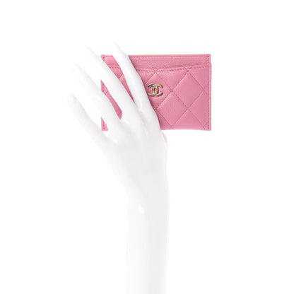 Chanel Caviar Quilted Card Holder Pink 2 of 9
