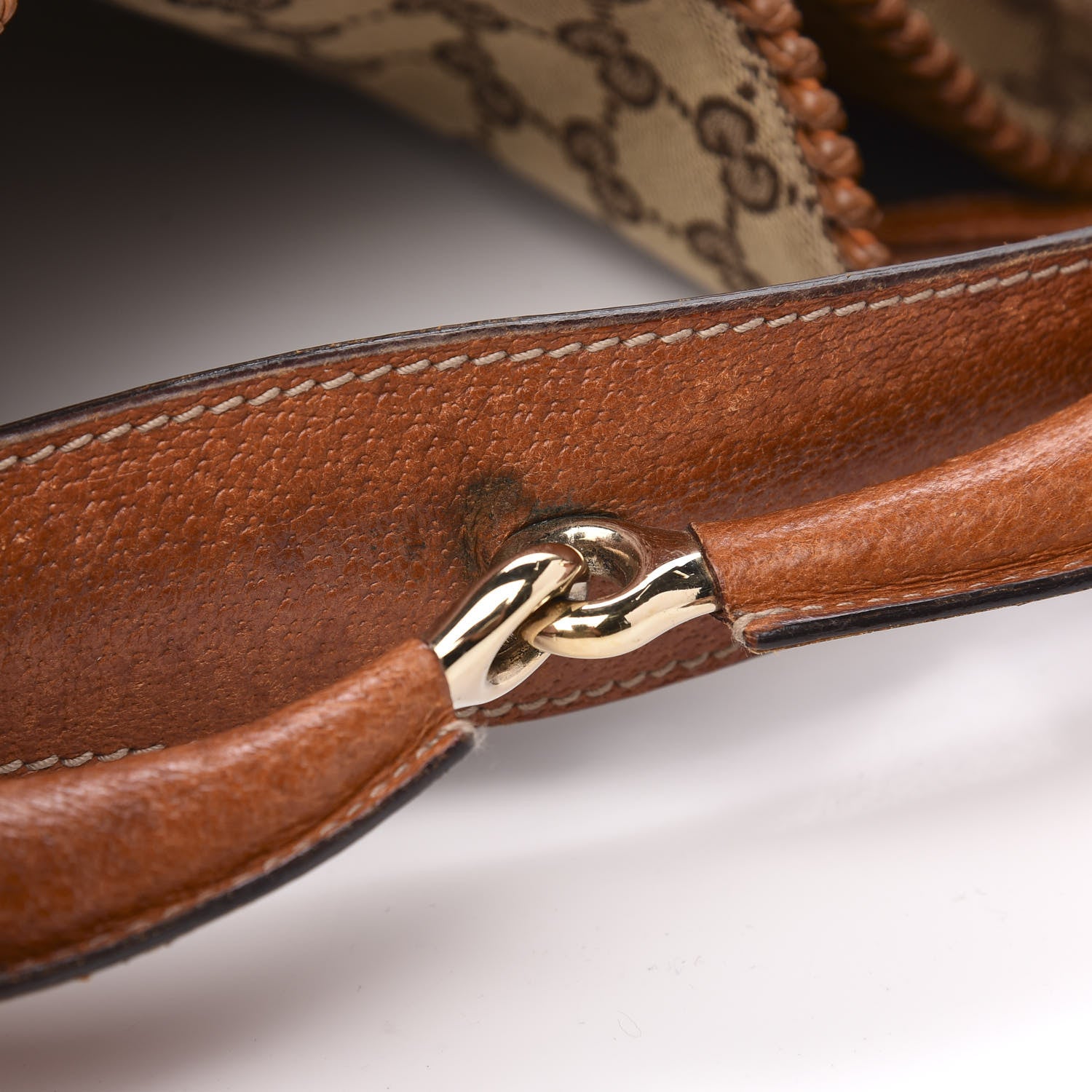 Gucci Monogram Large Horsebit Chain Hobo Brown 8 of 12