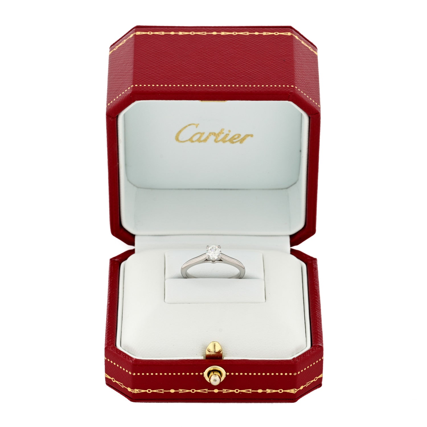 Cartier Platinum Diamond .40ct 1895 Solitaire Engagement Ring 52 6 5 of 5