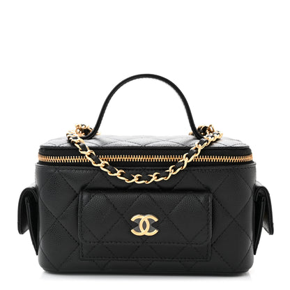 Chanel Caviar Quilted Polly Pocket East West Top Vanity With Chain Black 1 of 11