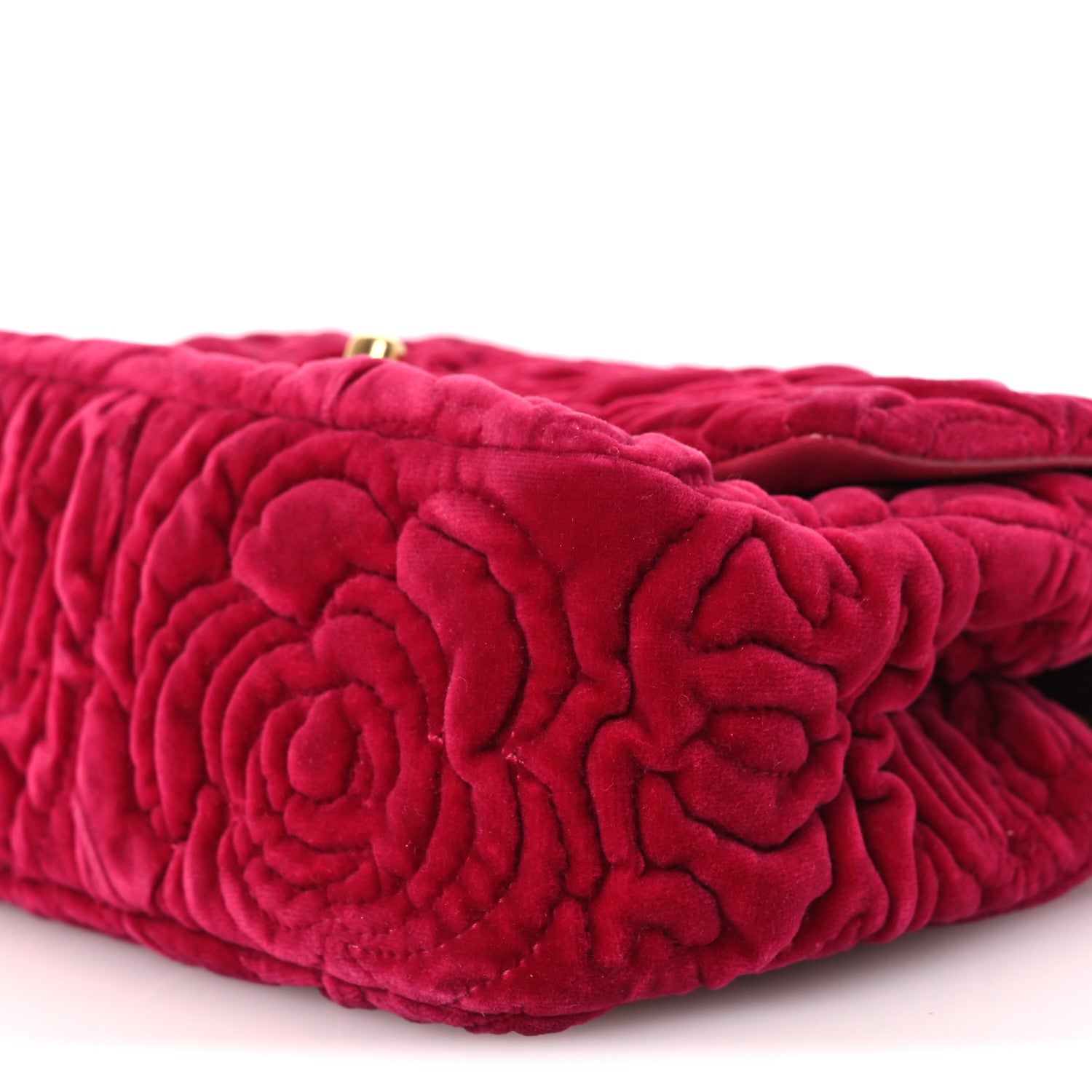 Chanel Velvet Camellia Embossed Mini Square Flap Fushia 9 of 11