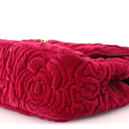 Chanel Velvet Camellia Embossed Mini Square Flap Fushia 9 of 11