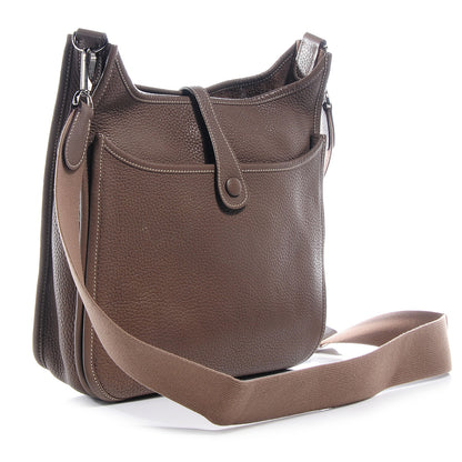 Hermes Taurillon Clemence Evelyne III PM Etoupe 3 of 6