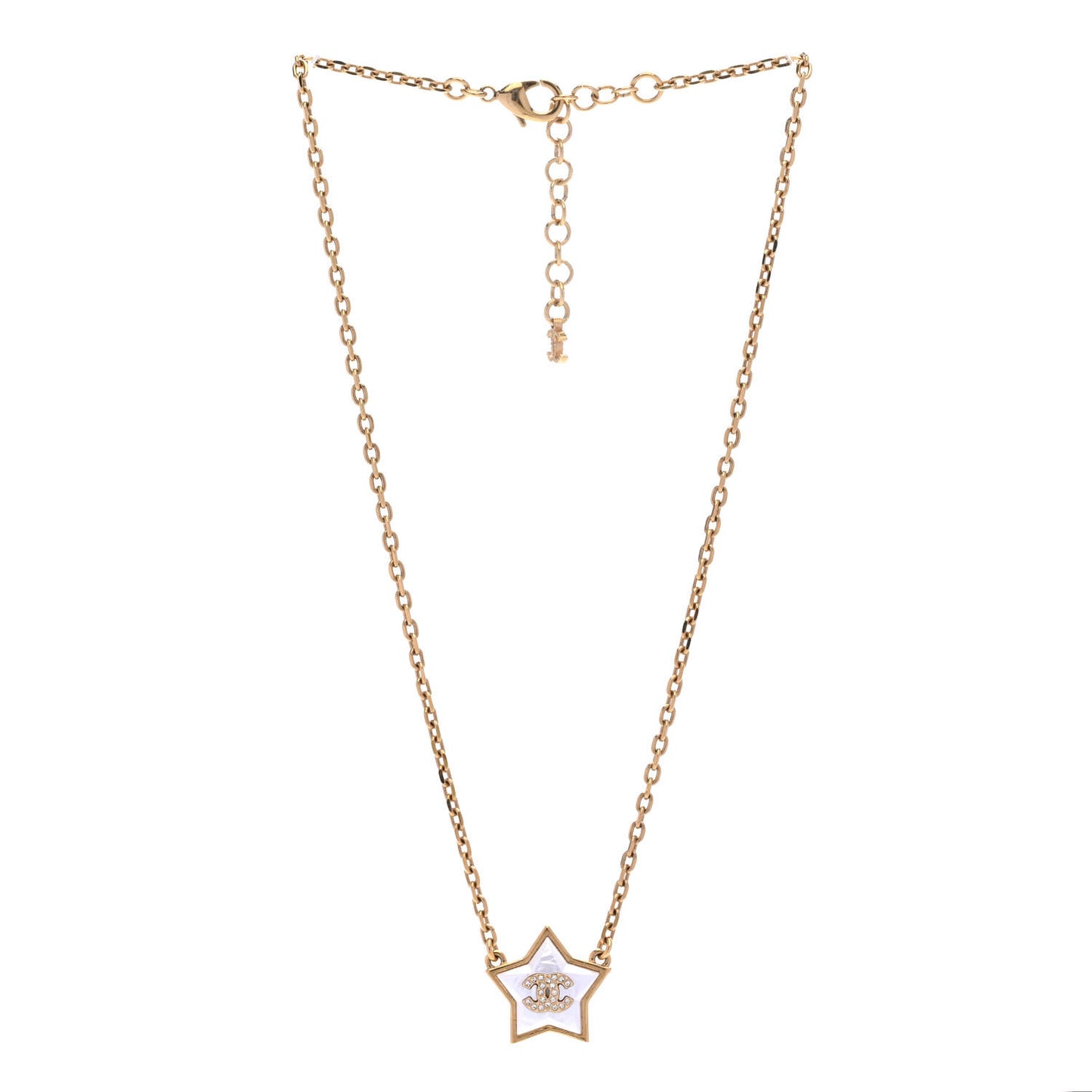 Pearl CC Star Necklace Gold