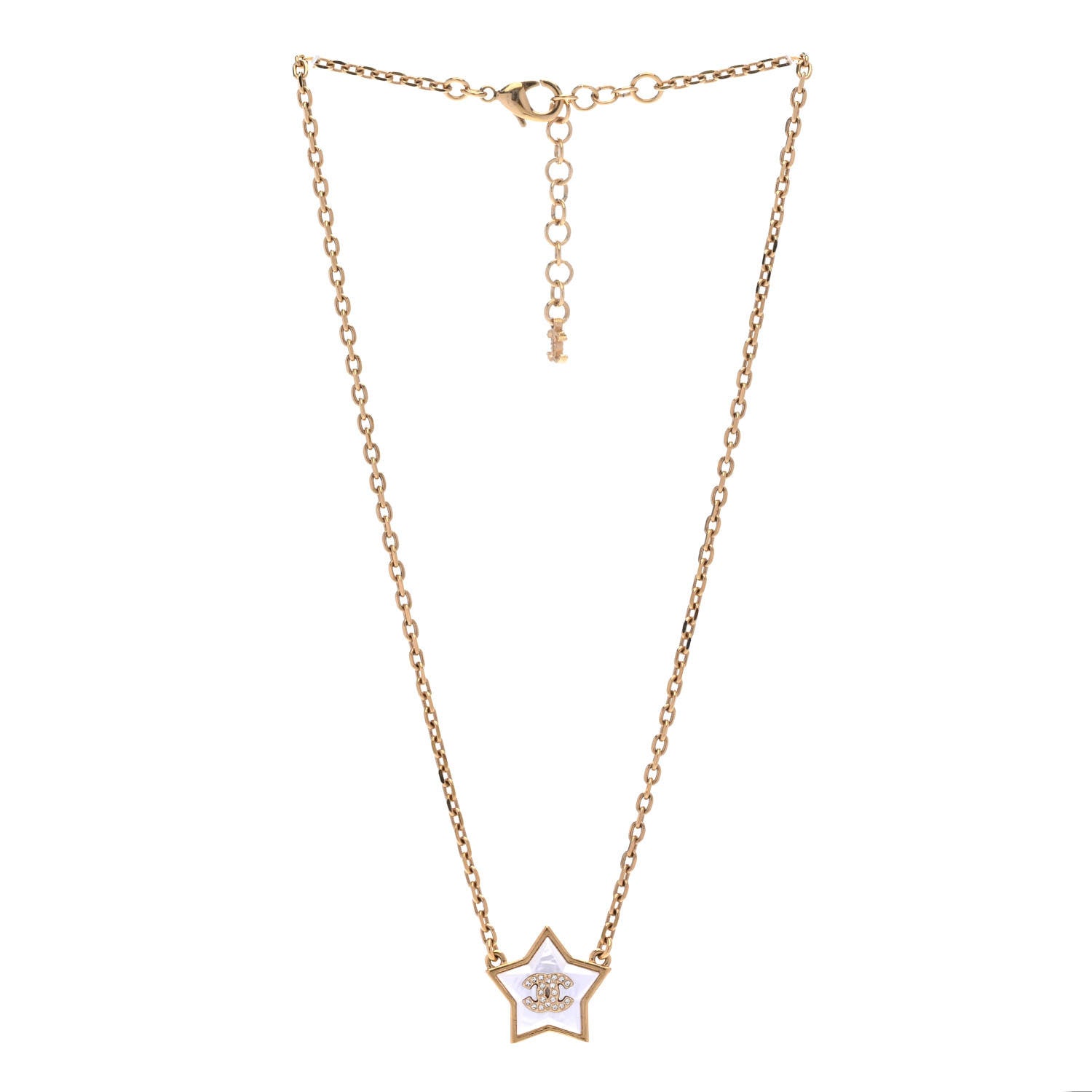 Chanel Pearl CC Star Necklace Gold 3 of 6