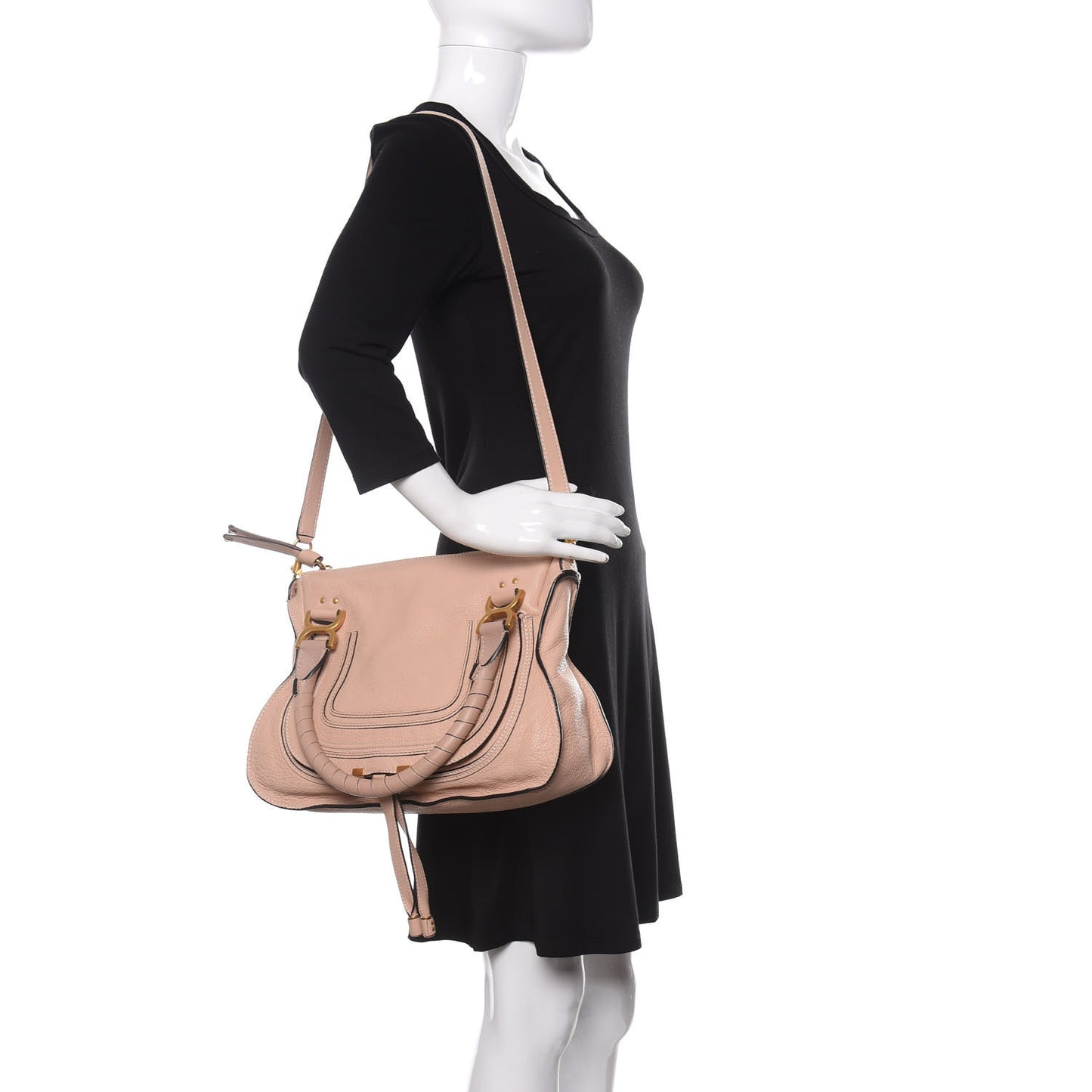 Calfskin Medium Marcie Satchel Blush Nude