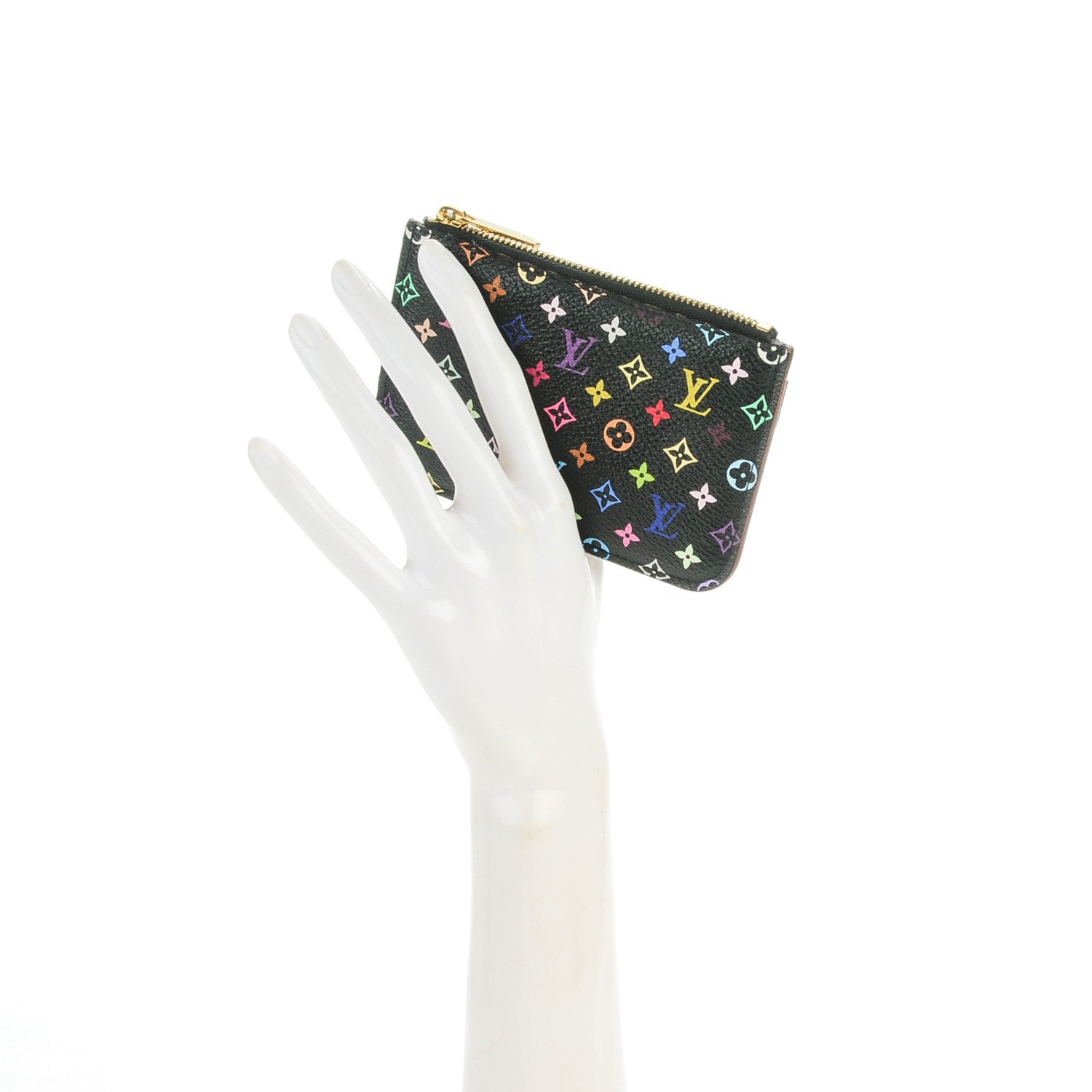 Louis Vuitton Monogram Multicolor Key Pouch Black Violet 2 of 7