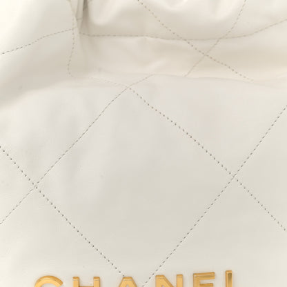 Chanel Shiny Calfskin Quilted Chanel 22 White 9 of 12