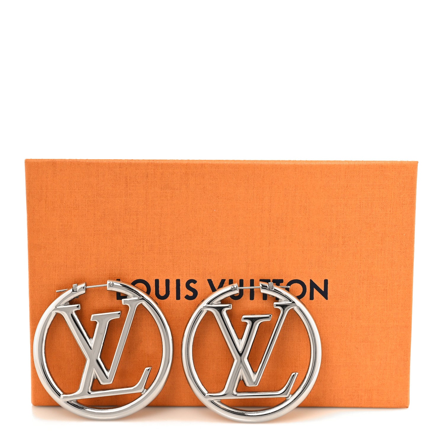 Louis Vuitton Palladium Louise Hoop Earrings Silver 5 of 5