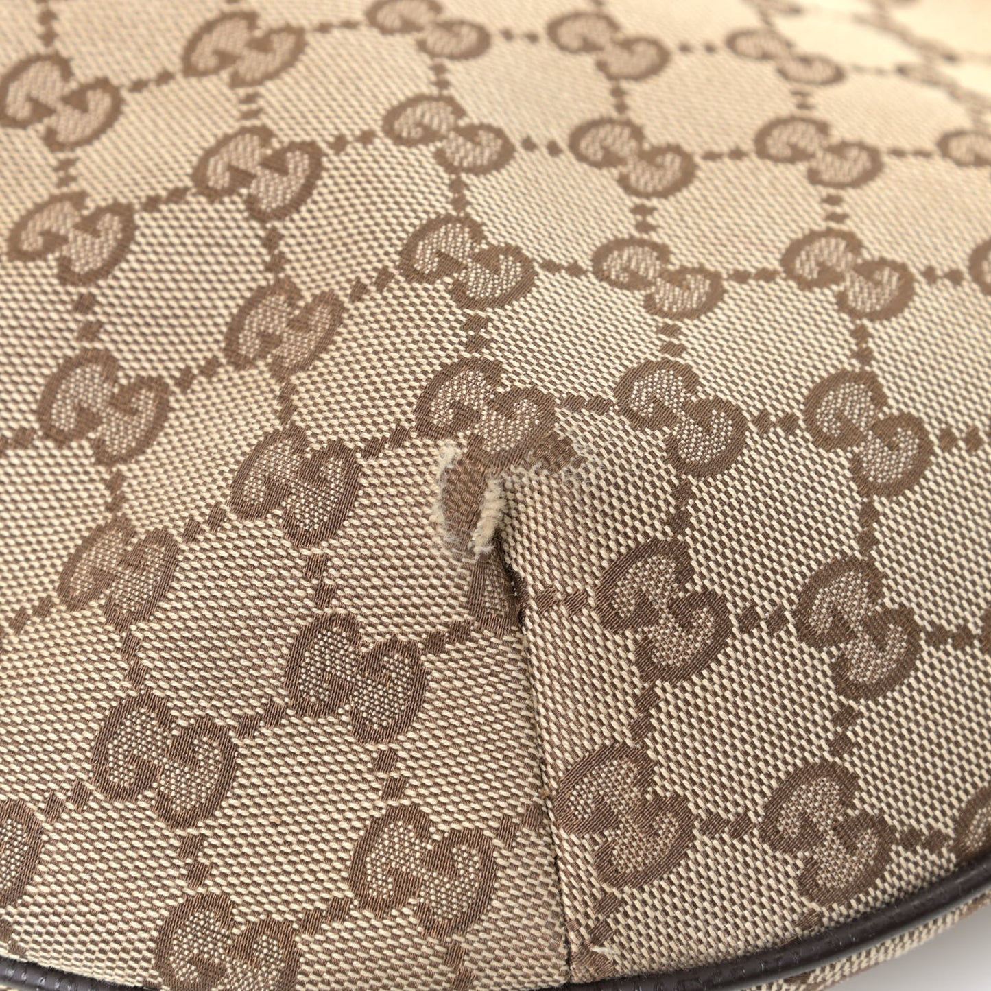Monogram Web Medium Half Moon Hobo Dark Brown