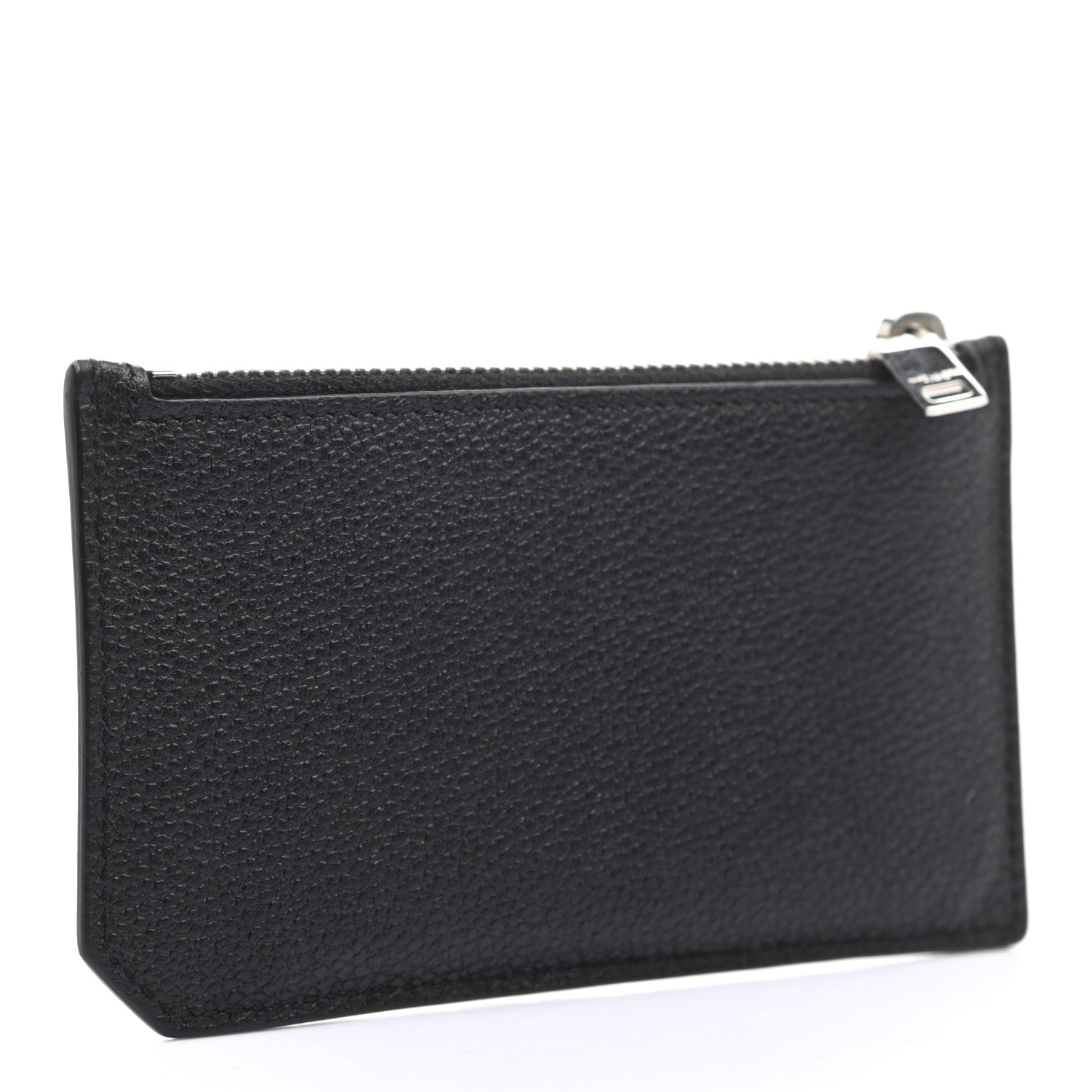 Saint Laurent Grained Calfskin 5 Fragments Zip Pouch Card Holder Black 3 of 8