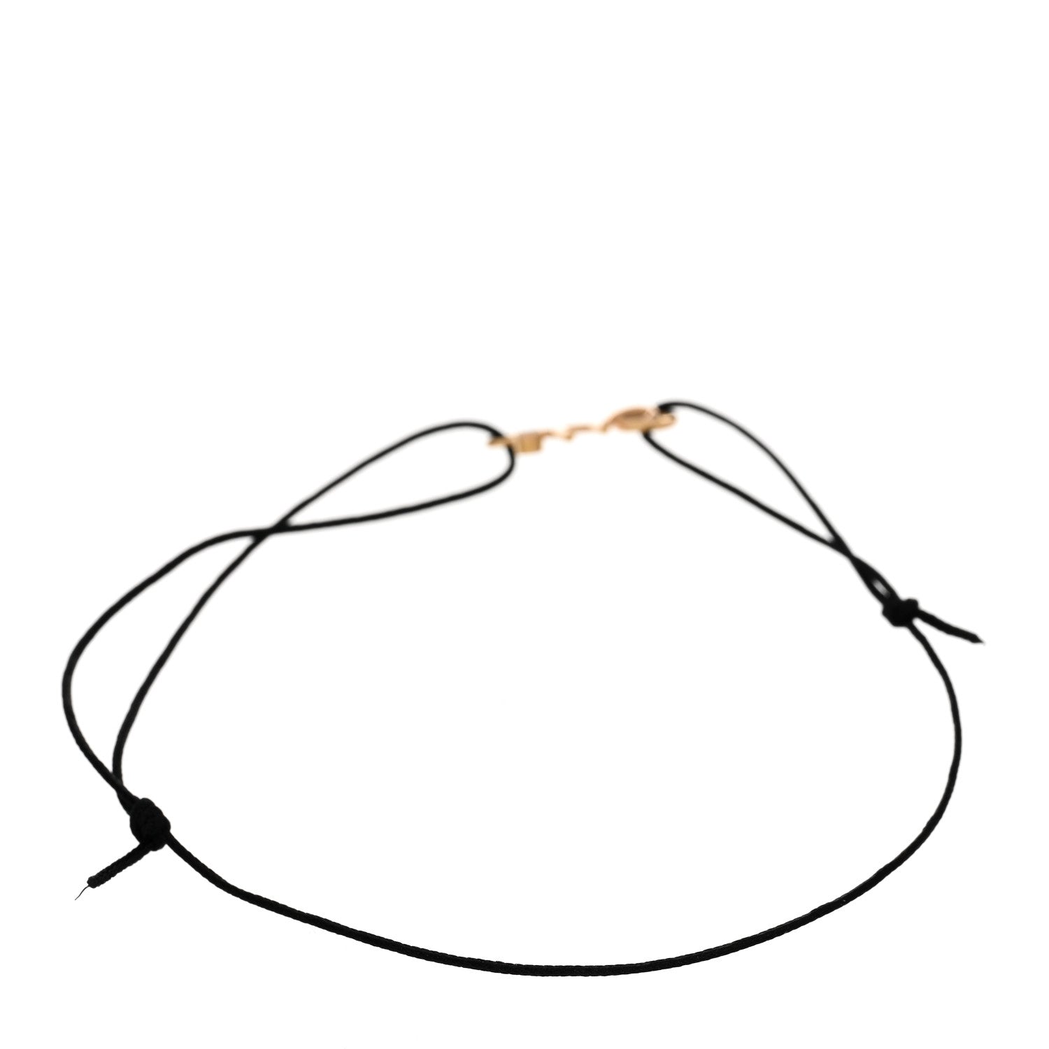 Christian Dior 18K Rose Gold Diamond Oui Cord Bracelet Black 3 of 4