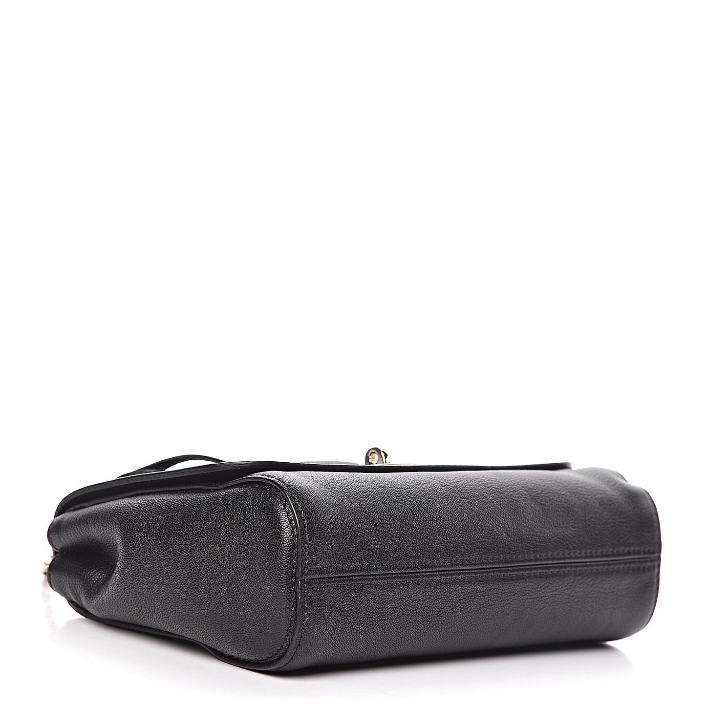 Glossy Goatskin Small Lily Flap Black