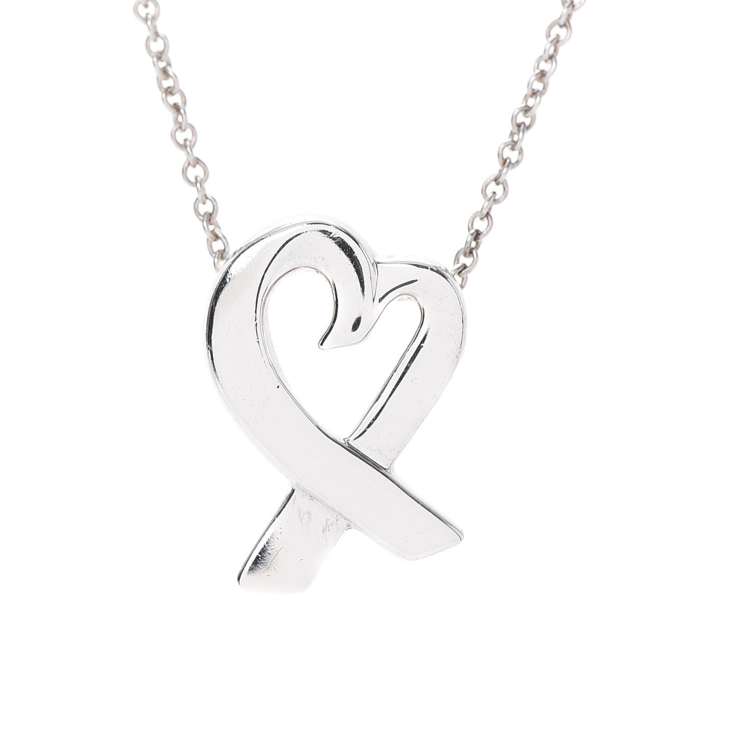 Tiffany Sterling Silver Small Paloma Picasso Loving Heart Pendant Necklace 4 of 7