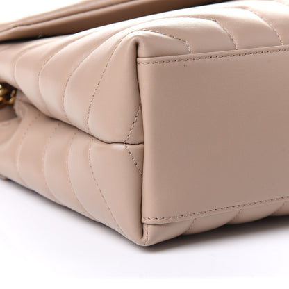 Saint Laurent Calfskin Y Quilted Monogram Small Loulou Chain Satchel Dark Beige 9 of 10