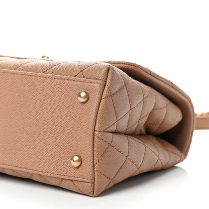 Chanel Caviar Lizard Embossed Quilted Small Coco Handle Flap Beige 7 of 9
