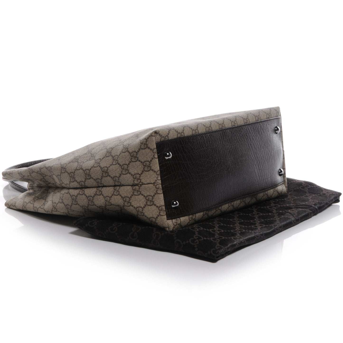GG Plus Monogram Small Vertical Tote Dark Brown