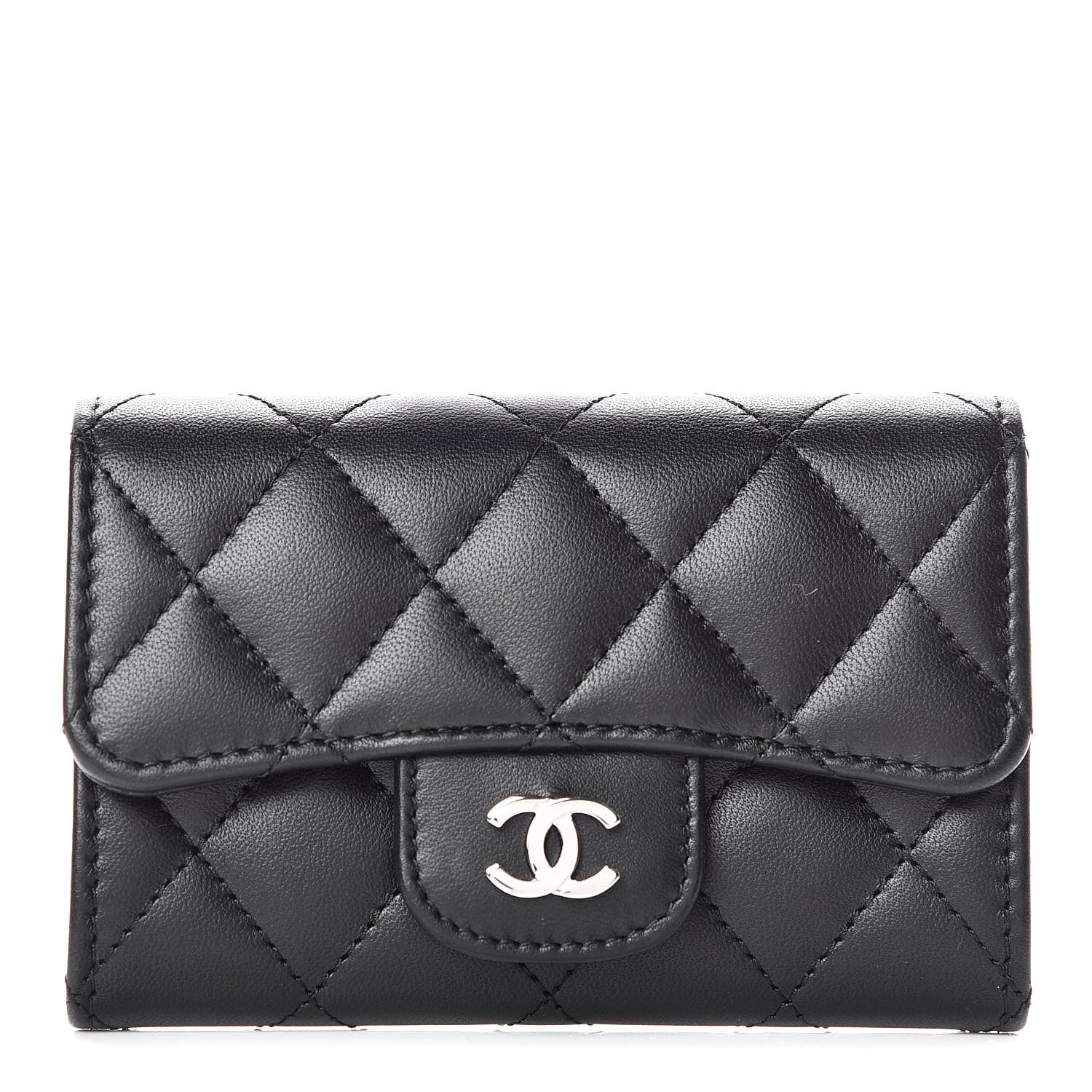 Chanel Lambskin Quilted Flap Card Holder Black 1 of 11