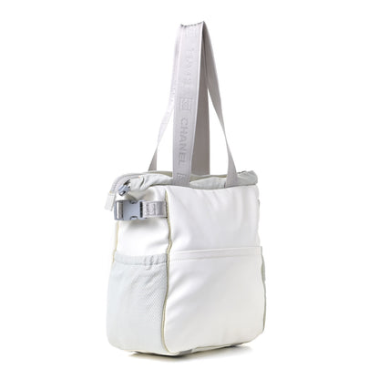 Chanel Nylon Mesh Camellia Tote White Multicolor 2 of 4