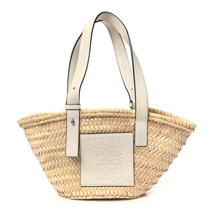 Loewe Raffia Small Basket Tote Bag Natural White 1 of 10
