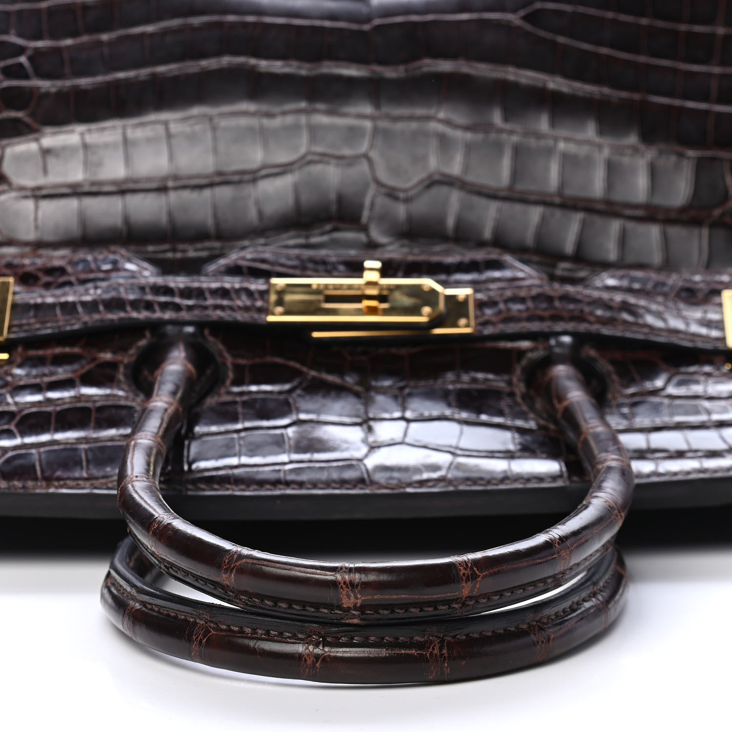 Hermes Shiny Porosus Crocodile Birkin 35 Cocoan 15 of 31