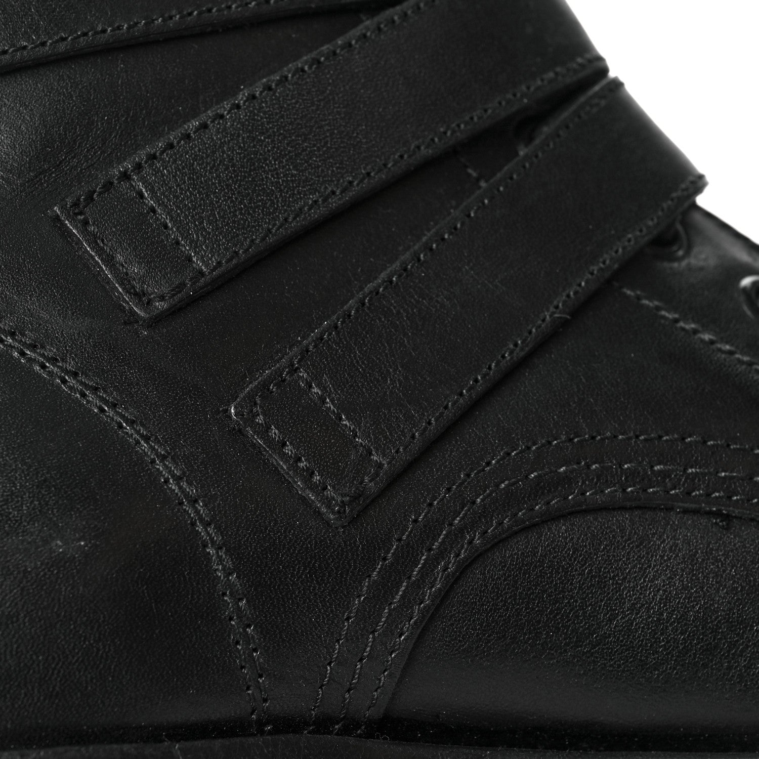 Saint Laurent Smooth Calfskin Studded Strap Rangers Boots 36 Black 13 of 20