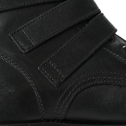Saint Laurent Smooth Calfskin Studded Strap Rangers Boots 36 Black 13 of 20