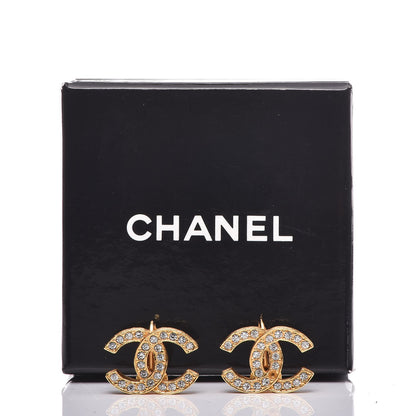Chanel Crystal CC Clip On Earrings Gold 7 of 7